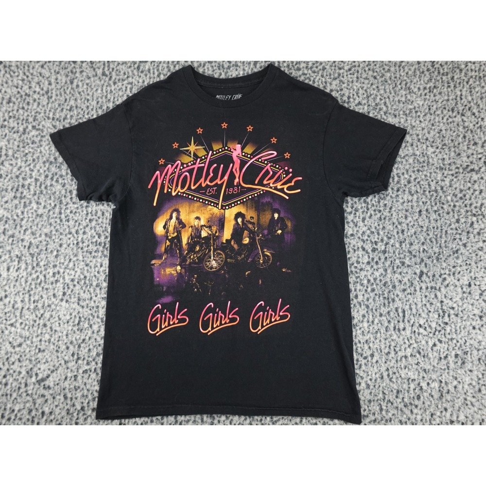 Motley Crue T-Shirt Mens Medium Black Good Girls Girls Girls Band Graphic Tee